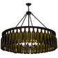 Meyda Lighting Tuscan Vineyard 48" 6-Light Textured Black Estate Chandelier With 44 Green Wine Bottle Shade Glass