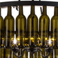 Meyda Lighting Tuscan Vineyard 48" 6-Light Textured Black Estate Chandelier With 44 Green Wine Bottle Shade Glass