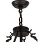 Meyda Lighting Tuscan Vineyard 48" 6-Light Textured Black Estate Chandelier With 44 Green Wine Bottle Shade Glass