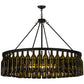 Meyda Lighting Tuscan Vineyard 48" 6-Light Textured Black Estate Chandelier With 44 Green Wine Bottle Shade Glass
