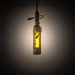 Meyda Lighting Tuscan Vineyard 5" Black Etched Olive Branch Mini Pendant Light With Green Wine Bottle Shade Glass