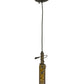 Meyda Lighting Tuscan Vineyard 5" Black Etched Olive Branch Mini Pendant Light With Green Wine Bottle Shade Glass