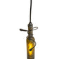 Meyda Lighting Tuscan Vineyard 5" Black Etched Olive Branch Mini Pendant Light With Green Wine Bottle Shade Glass