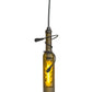 Meyda Lighting Tuscan Vineyard 5" Black Etched Olive Branch Mini Pendant Light With Green Wine Bottle Shade Glass
