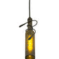 Meyda Lighting Tuscan Vineyard 5" Black Etched Olive Branch Mini Pendant Light With Green Wine Bottle Shade Glass