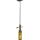 Meyda Lighting Tuscan Vineyard 5" Black Etched Olive Branch Mini Pendant Light With Green Wine Bottle Shade Glass