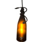 Meyda Lighting Tuscan Vineyard 5" Black Mini Pendant Light With Frosted Amber Wine Bottle Shade Glass