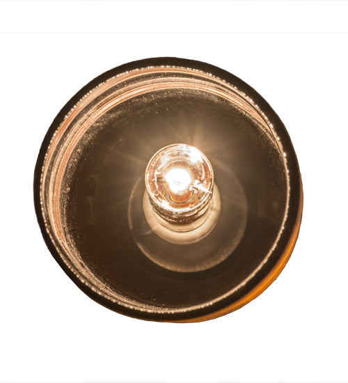 Meyda Lighting Tuscan Vineyard 5" Black Mini Pendant Light With Frosted Amber Wine Bottle Shade Glass