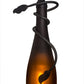 Meyda Lighting Tuscan Vineyard 5" Black Mini Pendant Light With Frosted Amber Wine Bottle Shade Glass