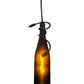 Meyda Lighting Tuscan Vineyard 5" Black Mini Pendant Light With Frosted Amber Wine Bottle Shade Glass