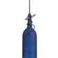 Meyda Lighting Tuscan Vineyard 5" Black Mini Pendant Light With Frosted Blue Wine Bottle Shade Glass