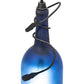 Meyda Lighting Tuscan Vineyard 5" Black Mini Pendant Light With Frosted Blue Wine Bottle Shade Glass