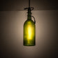 Meyda Lighting Tuscan Vineyard 5" Black Mini Pendant Light With Frosted Green Wine Bottle Shade Glass
