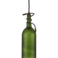 Meyda Lighting Tuscan Vineyard 5" Black Mini Pendant Light With Frosted Green Wine Bottle Shade Glass