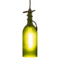 Meyda Lighting Tuscan Vineyard 5" Black Mini Pendant Light With Frosted Green Wine Bottle Shade Glass