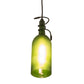 Meyda Lighting Tuscan Vineyard 5" Black Mini Pendant Light With Frosted Green Wine Bottle Shade Glass