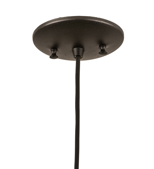 Meyda Lighting Tuscan Vineyard 5" Black Mini Pendant Light With Frosted Green Wine Bottle Shade Glass