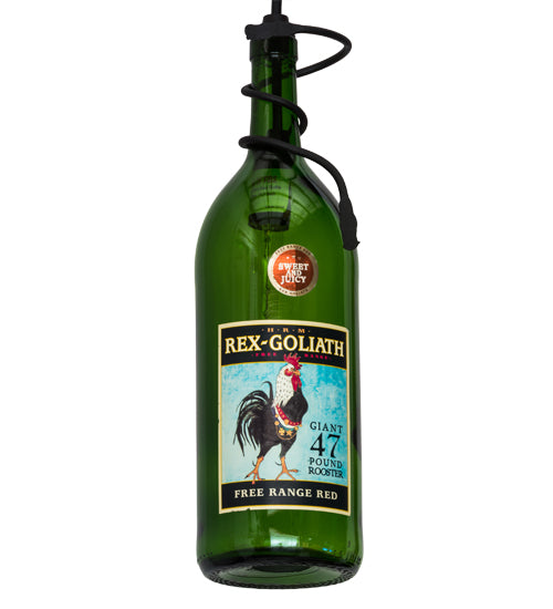 Meyda Lighting Tuscan Vineyard 5" Black Personalized Pendant Light With Green Wine Bottle Shade Glass