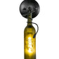 Meyda Lighting Tuscan Vineyard 5" Black Personalized Wall Sconce With Green Wine Bottle Shade Glass