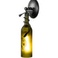 Meyda Lighting Tuscan Vineyard 5" Black Personalized Wall Sconce With Green Wine Bottle Shade Glass