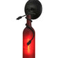 Meyda Lighting Tuscan Vineyard 5" Black Wall Sconce With Frosted Red Etched Grapes Wine Bottle Shade Glass