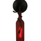 Meyda Lighting Tuscan Vineyard 5" Black Wall Sconce With Frosted Red Wine Bottle Shade Glass