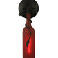 Meyda Lighting Tuscan Vineyard 5" Black Wall Sconce With Frosted Red Wine Bottle Shade Glass