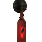 Meyda Lighting Tuscan Vineyard 5" Black Wall Sconce With Frosted Red Wine Bottle Shade Glass