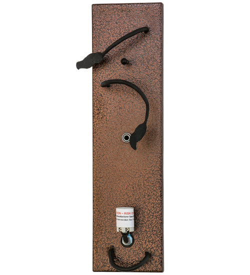 Meyda Lighting Tuscan Vineyard 5" Copper Vein Wall Sconce With Blue Sandblasted Wine Bottle Shade Glass