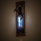Meyda Lighting Tuscan Vineyard 5" Copper Vein Wall Sconce With Blue Sandblasted Wine Bottle Shade Glass