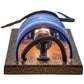 Meyda Lighting Tuscan Vineyard 5" Copper Vein Wall Sconce With Blue Sandblasted Wine Bottle Shade Glass