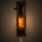 Meyda Lighting Tuscan Vineyard 5" Copper Vein Wine Bottle Wall Sconce With Amber Sandblasted Shade Glass