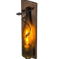 Meyda Lighting Tuscan Vineyard 5" Copper Vein Wine Bottle Wall Sconce With Amber Sandblasted Shade Glass