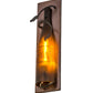Meyda Lighting Tuscan Vineyard 5" Copper Vein Wine Bottle Wall Sconce With Amber Sandblasted Shade Glass