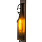 Meyda Lighting Tuscan Vineyard 5" Copper Vein Wine Bottle Wall Sconce With Amber Sandblasted Shade Glass