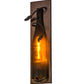 Meyda Lighting Tuscan Vineyard 5" Copper Vein Wine Bottle Wall Sconce With Amber Sandblasted Shade Glass