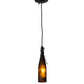Meyda Lighting Tuscan Vineyard 5" Mahogany Bronze Mini Pendant Light With Amber Wine Bottle Shade Glass