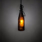 Meyda Lighting Tuscan Vineyard 5" Mahogany Bronze Mini Pendant Light With Amber Wine Bottle Shade Glass