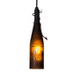 Meyda Lighting Tuscan Vineyard 5" Mahogany Bronze Mini Pendant Light With Amber Wine Bottle Shade Glass