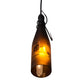 Meyda Lighting Tuscan Vineyard 5" Mahogany Bronze Mini Pendant Light With Amber Wine Bottle Shade Glass