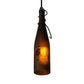 Meyda Lighting Tuscan Vineyard 5" Mahogany Bronze Mini Pendant Light With Amber Wine Bottle Shade Glass