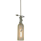 Meyda Lighting Tuscan Vineyard 5" Nickel Mini Pendant Light With Clear Frosted Wine Bottle Shade Glass