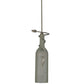 Meyda Lighting Tuscan Vineyard 5" Nickel Mini Pendant Light With Clear Frosted Wine Bottle Shade Glass