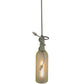 Meyda Lighting Tuscan Vineyard 5" Nickel Mini Pendant Light With Clear Frosted Wine Bottle Shade Glass