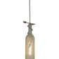 Meyda Lighting Tuscan Vineyard 5" Nickel Mini Pendant Light With Clear Frosted Wine Bottle Shade Glass