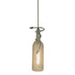 Meyda Lighting Tuscan Vineyard 5" Nickel Mini Pendant Light With Clear Frosted Wine Bottle Shade Glass