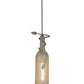 Meyda Lighting Tuscan Vineyard 5" Nickel Mini Pendant Light With Clear Frosted Wine Bottle Shade Glass