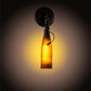 Meyda Lighting Tuscan Vineyard 5" Oil Rubbed Bronze Wall Sconce With Frosted Amber Wine Bottle Shade Glass
