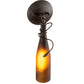 Meyda Lighting Tuscan Vineyard 5" Oil Rubbed Bronze Wall Sconce With Frosted Amber Wine Bottle Shade Glass
