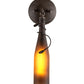 Meyda Lighting Tuscan Vineyard 5" Oil Rubbed Bronze Wall Sconce With Frosted Amber Wine Bottle Shade Glass
